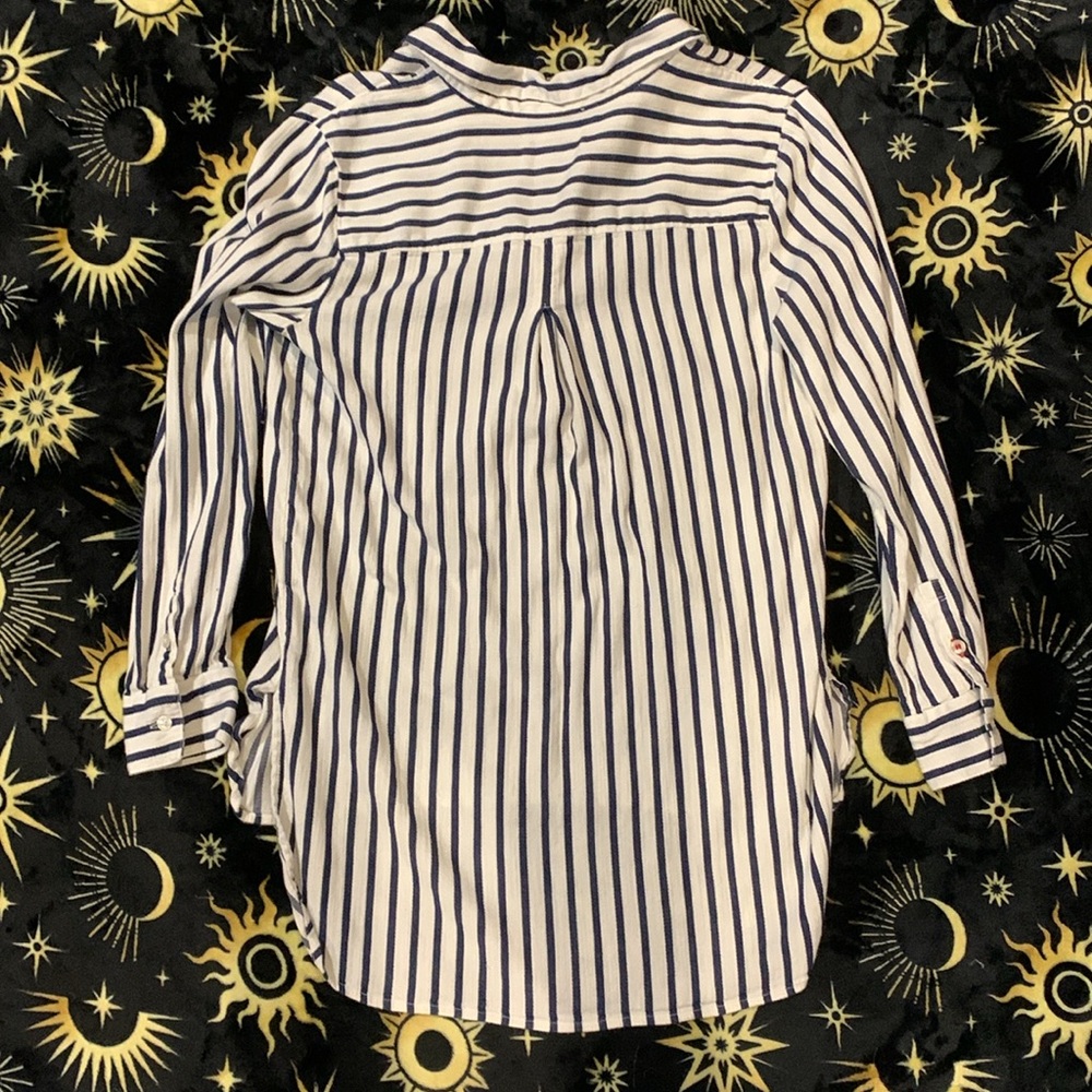 Liz Claiborne Striped High Low Tunic Long Sleeve - Picture 2 of 9